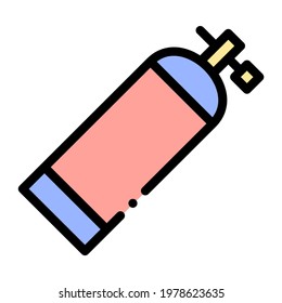 Oxygen Tank in Color Filled Outline Icon