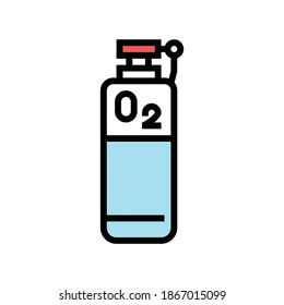 oxygen tank color icon vector. oxygen tank sign. isolated symbol illustration