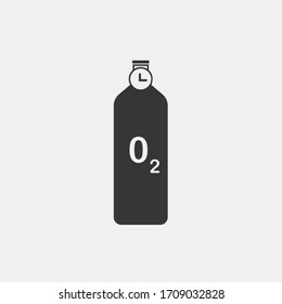 oxygen tank compressed air vector icon medical oxygen