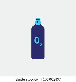 oxygen tank compressed air vector icon medical oxygen