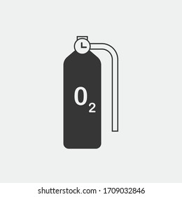 oxygen tank compressed air vector icon medical oxygen
