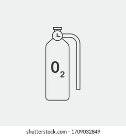 oxygen tank compressed air vector icon medical oxygen