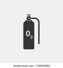 oxygen tank compressed air vector icon medical oxygen