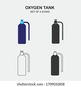 oxygen tank compressed air vector icon medical oxygen