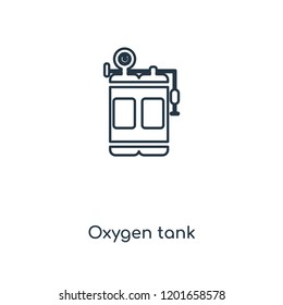 Oxygen tank concept line icon. Linear Oxygen tank concept outline symbol design. This simple element illustration can be used for web and mobile UI/UX.