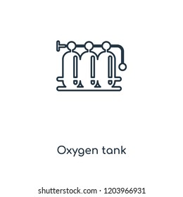 Oxygen tank concept line icon. Linear Oxygen tank concept outline symbol design. This simple element illustration can be used for web and mobile UI/UX.