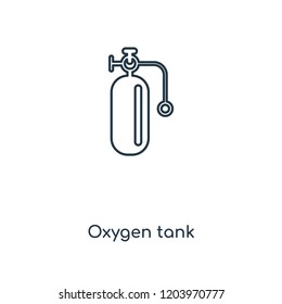 Oxygen tank concept line icon. Linear Oxygen tank concept outline symbol design. This simple element illustration can be used for web and mobile UI/UX.