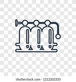 Oxygen tank concept vector linear icon isolated on transparent background, Oxygen tank concept transparency concept in outline style