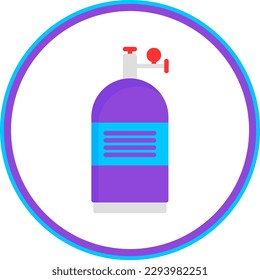 Oxygen Tank Flat Circle Vector Icon Design