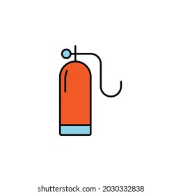 oxygen tank, oxygen, tank, gas line colored icon. Signs, symbols can be used for web, logo, mobile app, UI, UX