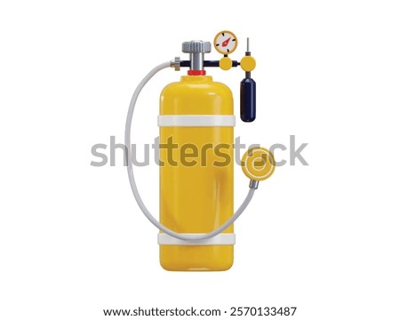 Oxygen tank icon 3d render concept of medical healthcare oxygen cylinder icon vector illustration
