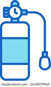 Oxygen Tank Icon Blue Vector Illustration