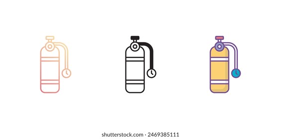 Oxygen Tank icon design with white background stock illustration