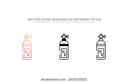 Oxygen Tank icon design with white background stock illustration