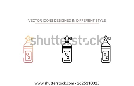 Oxygen Tank icon design with white background stock illustration