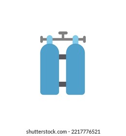 Oxygen tank icon flat style design. Oxygen tank vector illustration. isolated on white background.