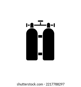 Oxygen tank icon glyph style design. Oxygen tank vector illustration. isolated on white background.