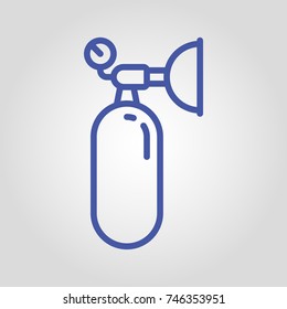 Oxygen tank icon isolated flat vector linear icon