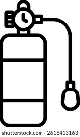 Oxygen Tank Icon Line Vector Illustration