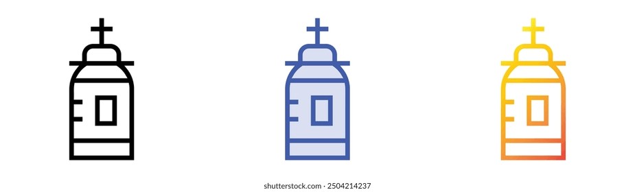 oxygen tank icon. Linear, Blue Fill and Gradient Style Design Isolated On White Background