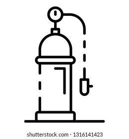 Oxygen tank icon. Outline oxygen tank vector icon for web design isolated on white background