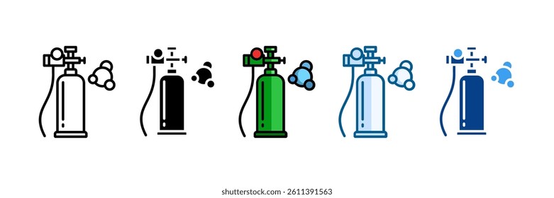 Oxygen Tank Icon Set Multiple Style Collection