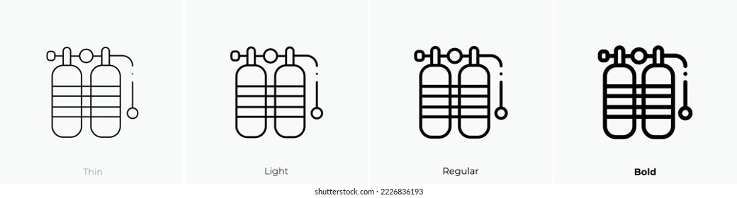 oxygen tank icon. Thin, Light Regular And Bold style design isolated on white background