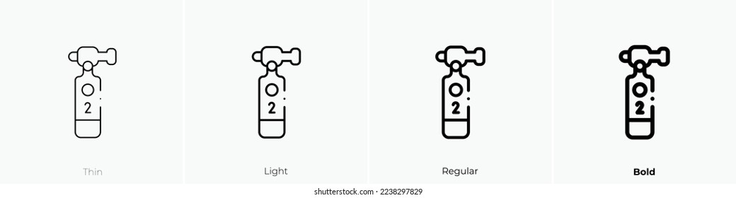 oxygen tank icon. Thin, Light Regular And Bold style design isolated on white background