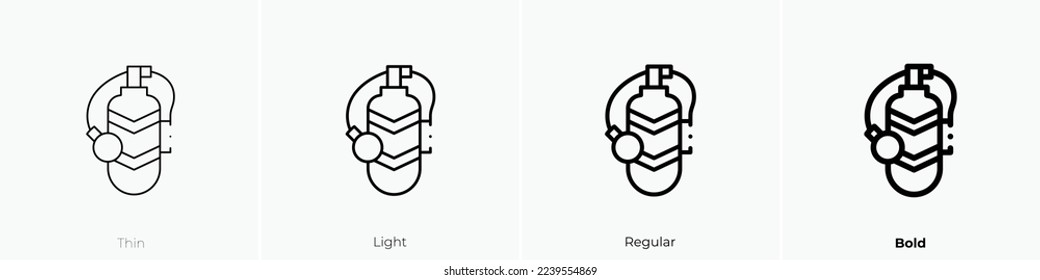 oxygen tank icon. Thin, Light Regular And Bold style design isolated on white background