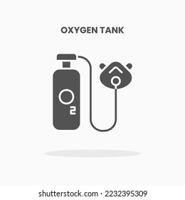 Oxygen Tank icon vector illustration glyph style. Great used for web, app, digital product, presentation, UI and many more.