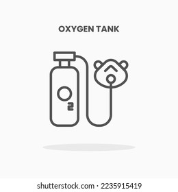 Oxygen Tank icon vector illustration line style. Great design for web, app and more. Editable Stroke and pixel perfect.