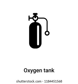 Oxygen tank icon vector isolated on white background, logo concept of Oxygen tank sign on transparent background, filled black symbol