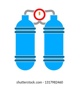 oxygen tank illustration isolated - Vector compressed tank