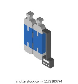 Oxygen tank isometric left top view 3D icon