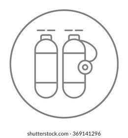 Oxygen tank line icon.