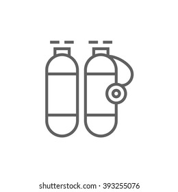 Oxygen tank line icon.