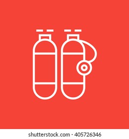 Oxygen tank line icon.