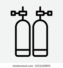 Oxygen Tank line icon illustration. Perfect for website mobile app presentation. Suitable for any user interface and user experience