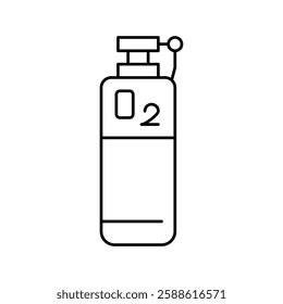 oxygen tank line icon vector. oxygen tank sign. isolated contour symbol black illustration