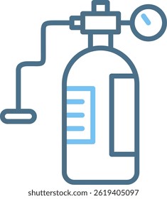 Oxygen Tank Line Two Colour Icon