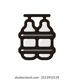 Ícone de contorno de tanque de oxigênio para design gráfico, aplicativos e sites