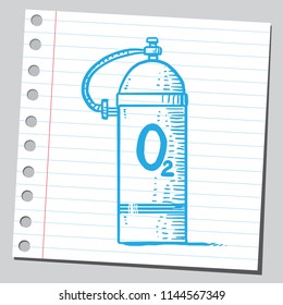 Oxygen tank (sketch style drawing)