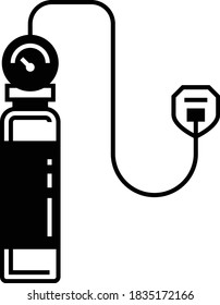 oxygen tank vector glyph icon design, underwater rescue equipment concept, Rescue Response Symbol on White background