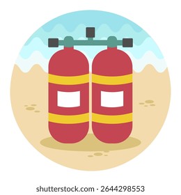 Vektorsymbol des Sauerstofftanks. Strand. Sommer. Sommerzeit. Urlaub, eps 10