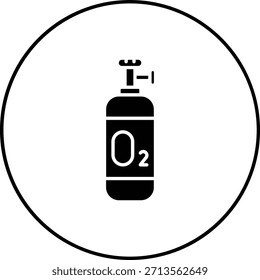 Icono del Vector del tanque de oxígeno. Se puede utilizar para aplicaciones de impresión, móviles y de Web.