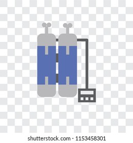 Oxygen tank vector icon isolated on transparent background, Oxygen tank logo concept