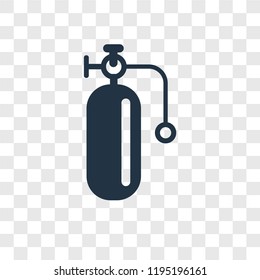 Oxygen tank vector icon isolated on transparent background, Oxygen tank transparency logo concept