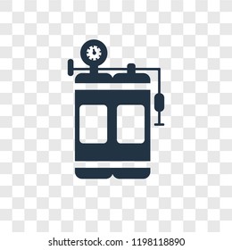 Oxygen tank vector icon isolated on transparent background, Oxygen tank transparency logo concept