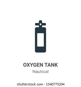 Oxygen tank vector icon on white background. Flat vector oxygen tank icon symbol sign from modern nautical collection for mobile concept and web apps design.