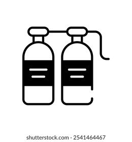 Icono de Vector de tanque de oxígeno Ilustración de stock